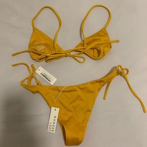 Yellow string bikini - top and bottom